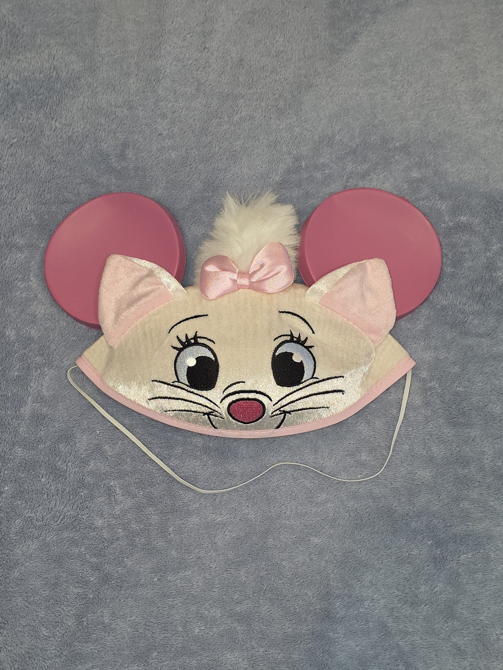 Rare Disney Parks Marie The Aristocats Pink & White Ear Hat Cap Adult 56 cm